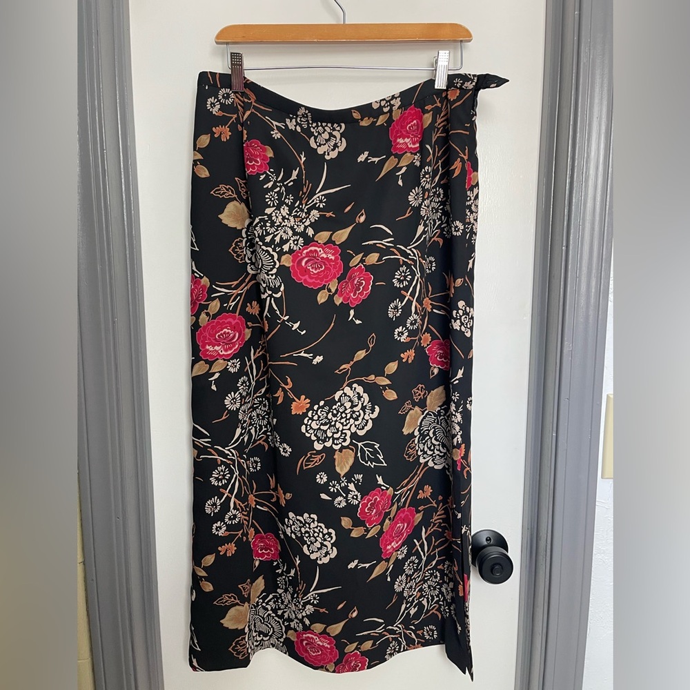 Floral Pendleton midi skirt